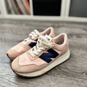 New Balance Blush and Navy Athletic Shoes
